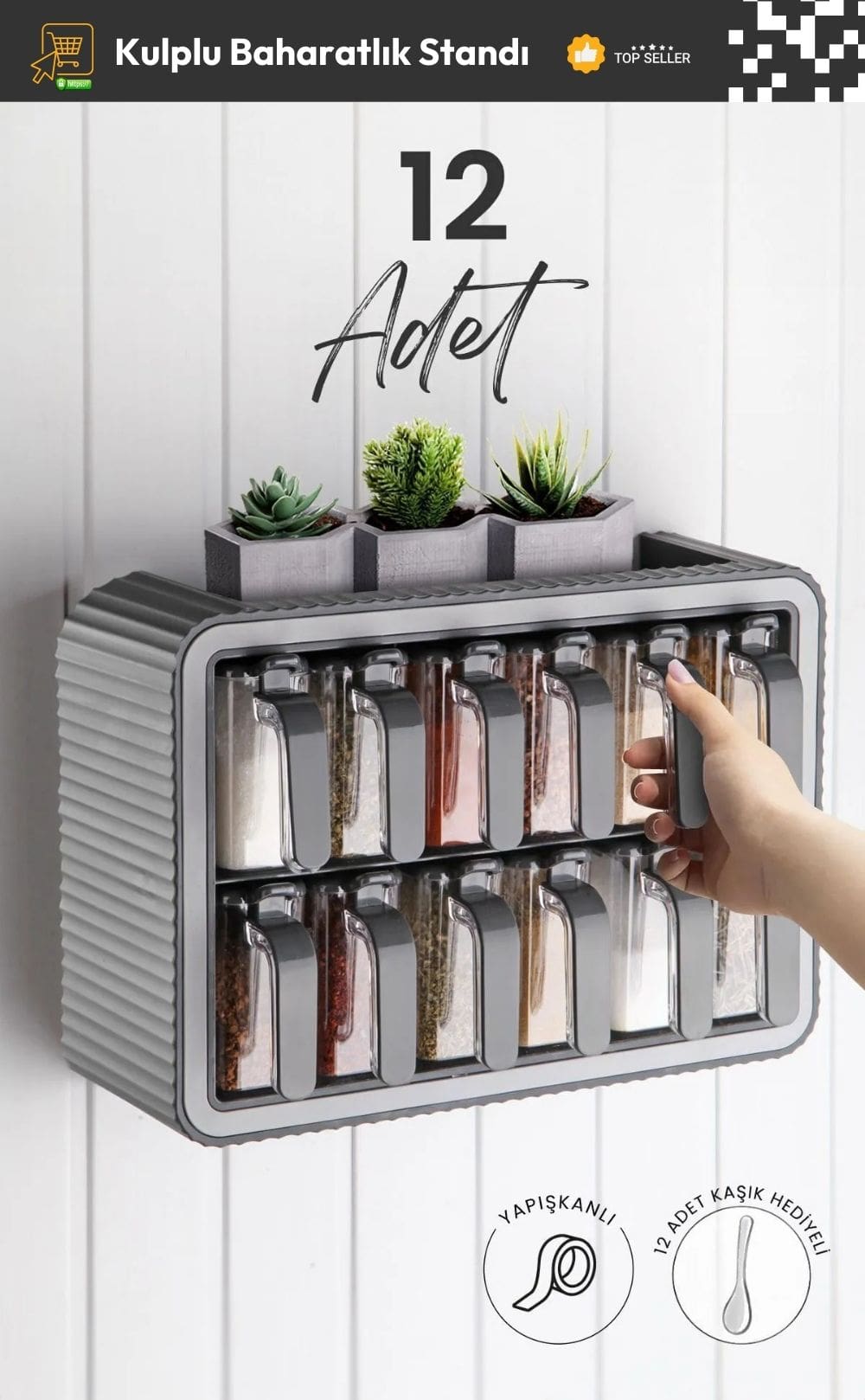 Olinman 12 Kaşıklı Baharatlık Seti